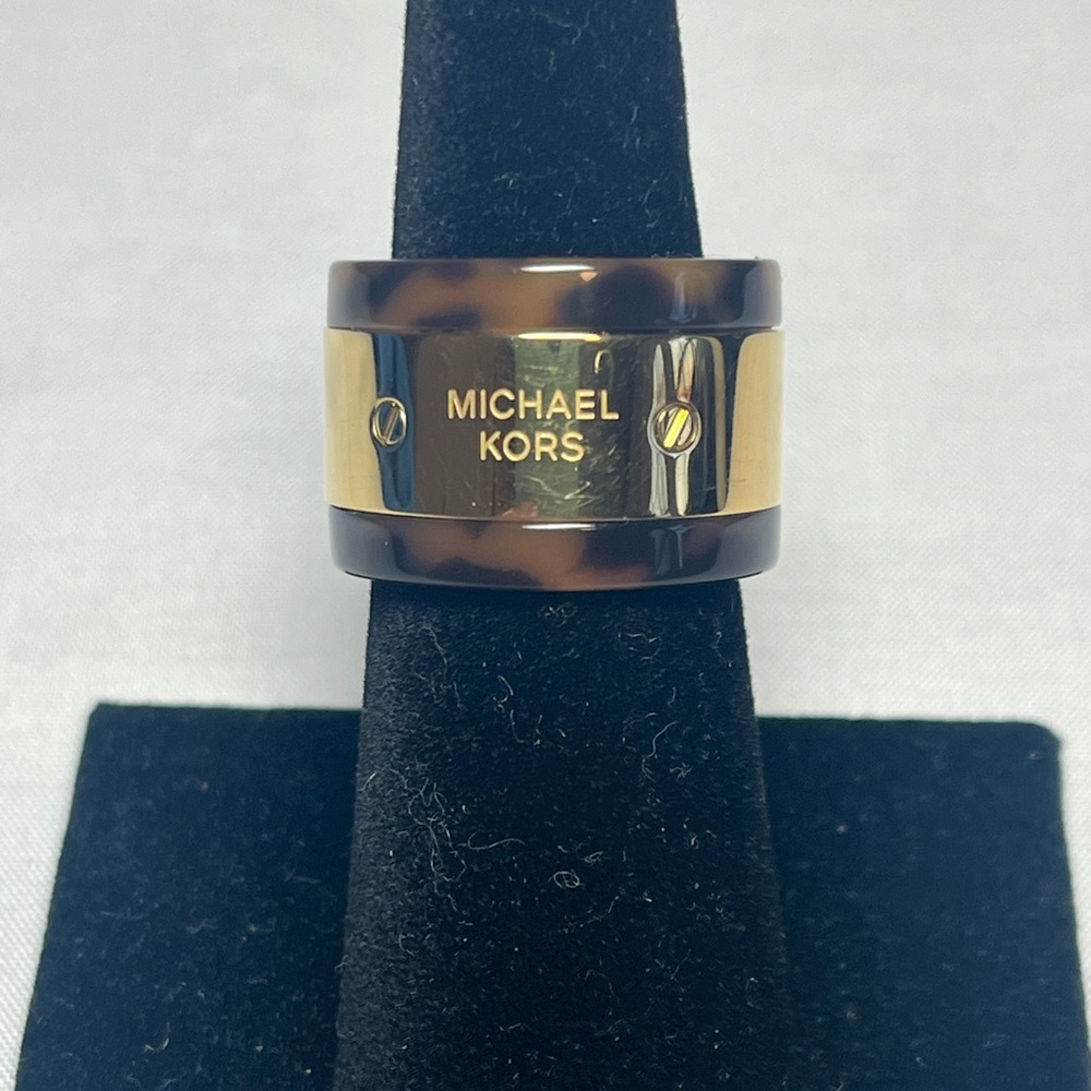 Michael Kors Tortoise and Gold Band Ring